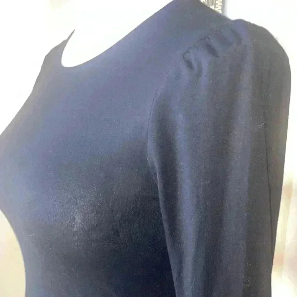 Reformation knit ruched black body on midi dress - Picture 5 of 8